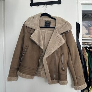 Zara faux suede motorcycle jacket - worn only once XS